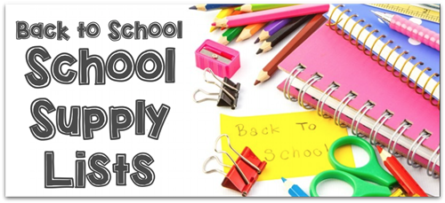  School Supply Lists